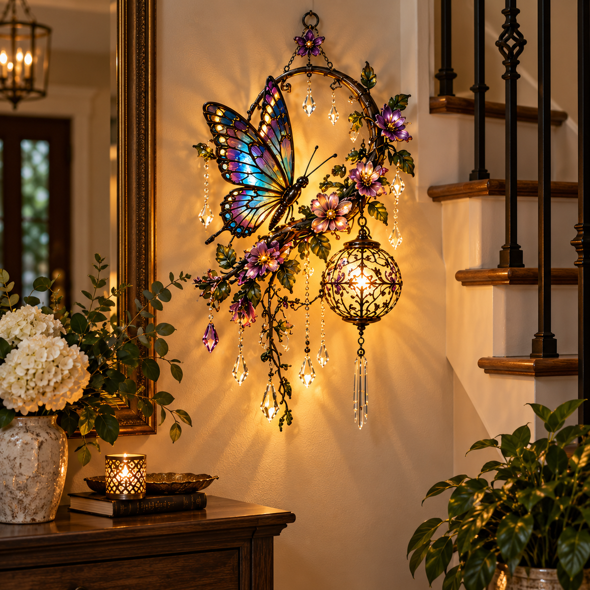✨ Butterfly Garden Glow™ – Lighted Floral Wall Decor