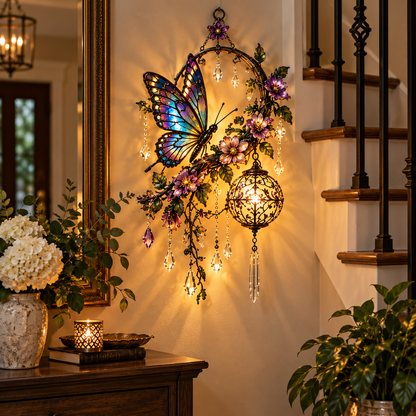 ✨ Butterfly Garden Glow™ – Lighted Floral Wall Decor