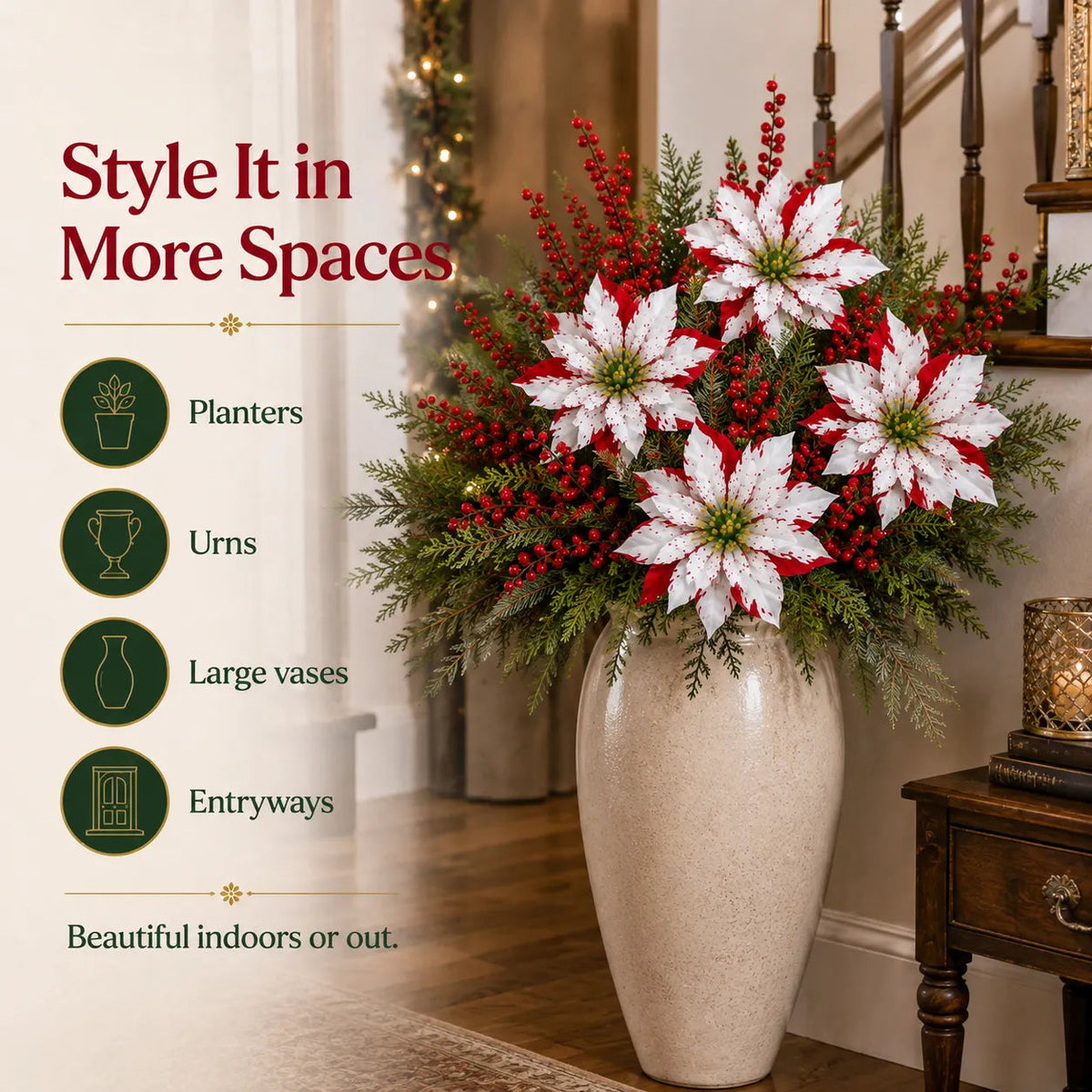 ❀Last Day 49% OFF🔥Christmas Poinsettia Planter Inserts