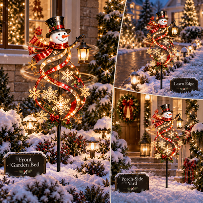 ☃️✨ Snowman Welcome™ Lighted Christmas Garden Wind Spinner