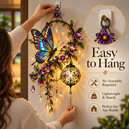 ✨ Butterfly Garden Glow™ – Lighted Floral Wall Decor