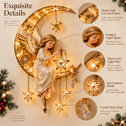 🔥Last Day 49% OFF🔥Heavenly Angel Crescent Moon Glow™ - Lighted Christmas Wall Decor