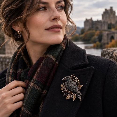 🖤Gothic Celtic Raven Brooch🐦‍⬛