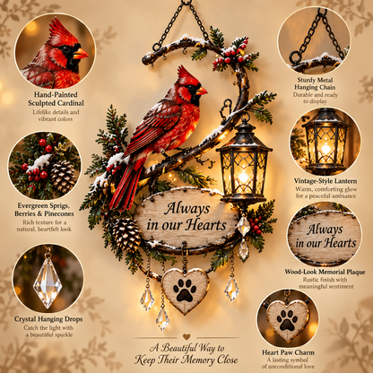 ❤️ Cardinal Memory Glow™ – Lighted Memorial Wall Decor