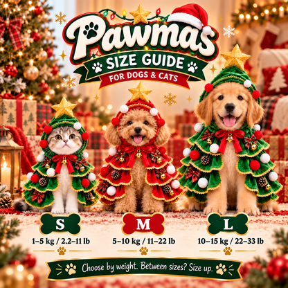 🐾 The Cutest Christmas Tree Pet Costume – Festive Holiday Cape for Dogs & Cats 🎄