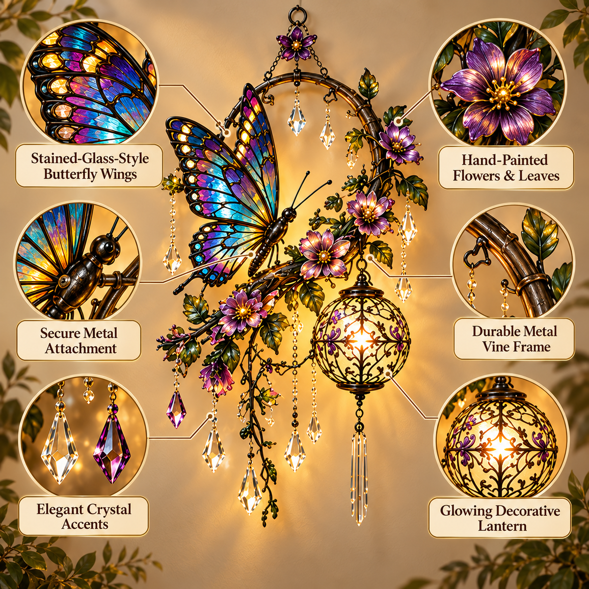 ✨ Butterfly Garden Glow™ – Lighted Floral Wall Decor