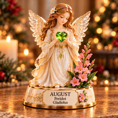 ✨ Your Birth Month Guardian Angel – Birthstone & Birth Flower Figurine