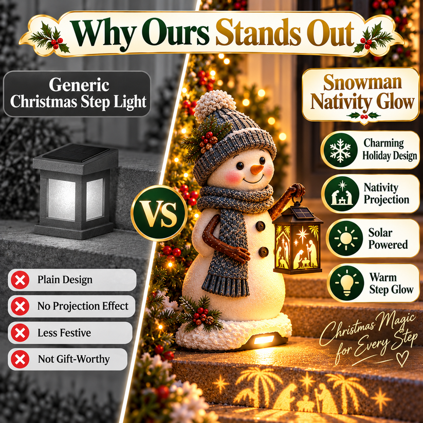 ⛄ Last Day 49% OFF — Snowman Nativity Glow with Solar-Powered Lantern