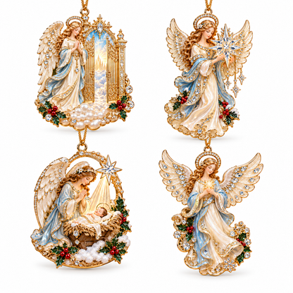 ⏰Final 6 Hours Sale 50% OFF✝️Heavenly Angel Christmas Ornament –  Crystal Star, Heaven’s Gate & Nativity Faith Keepsake Collection