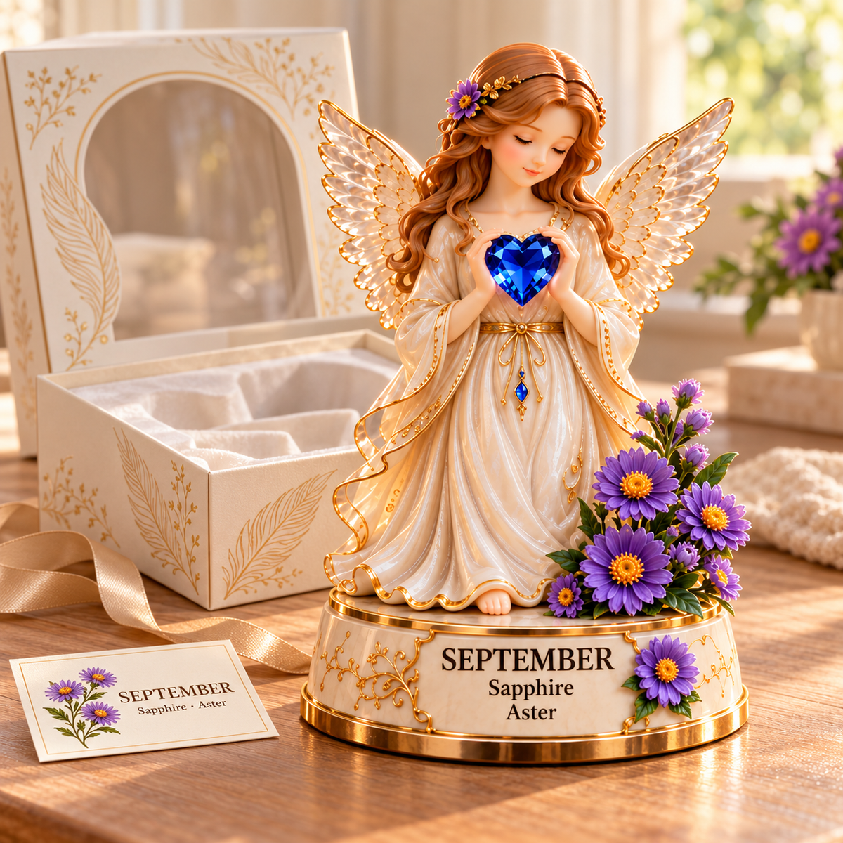 September Sapphire Aster Birth Month Guardian Angel