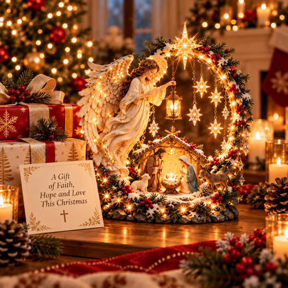 ✨ LAST DAY 49% OFF🔥 Light From Heaven Angel Nativity Christmas Centerpiece ✝️