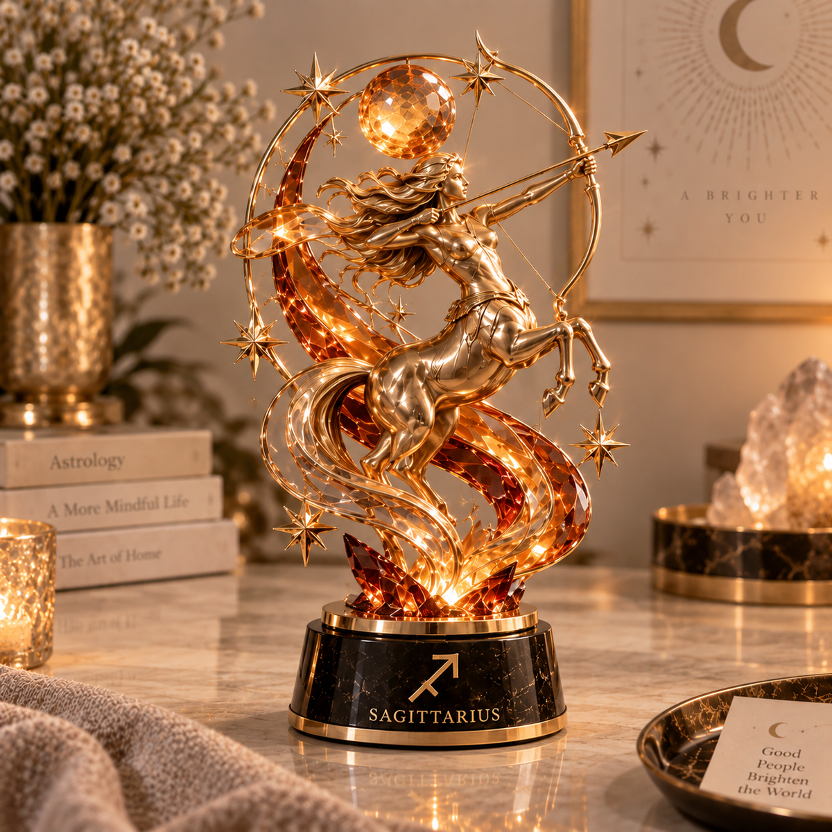 ✨ Celestial Zodiac Collection™ – 12 Signs Crystal-Inspired Decorative Sculptures