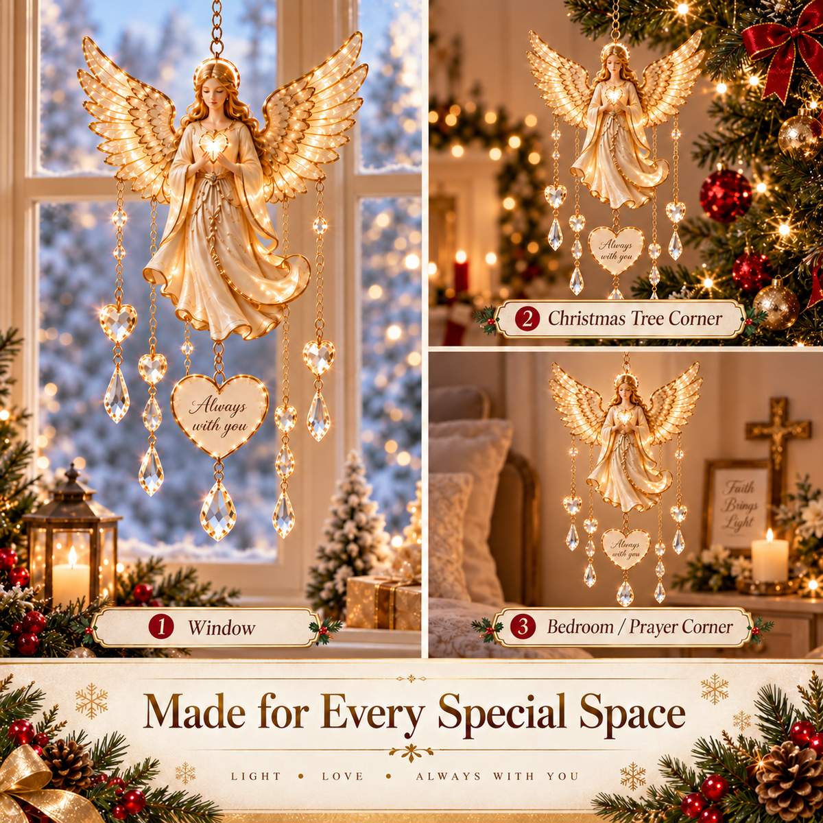 🔥Last Day 49% OFF🔥🎄 Always With You Lighted Guardian Angel