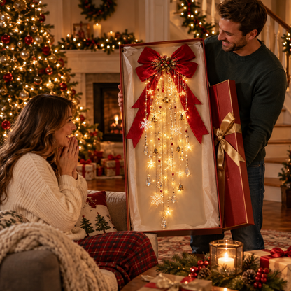 🎀 Christmas Cascade Bow Light™ – Lighted Holiday Wall Decor