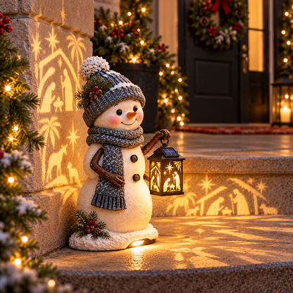 ⛄ Last Day 49% OFF — Snowman Nativity Glow with Solar-Powered Lantern
