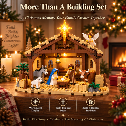 ⏳ Last Day 49% OFF🌟🧱Build The Christmas Story – Nativity Scene Building Block Set