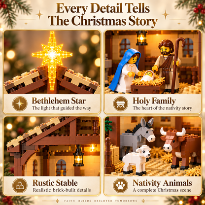 ⏳ Last Day 49% OFF🌟🧱Build The Christmas Story – Nativity Scene Building Block Set
