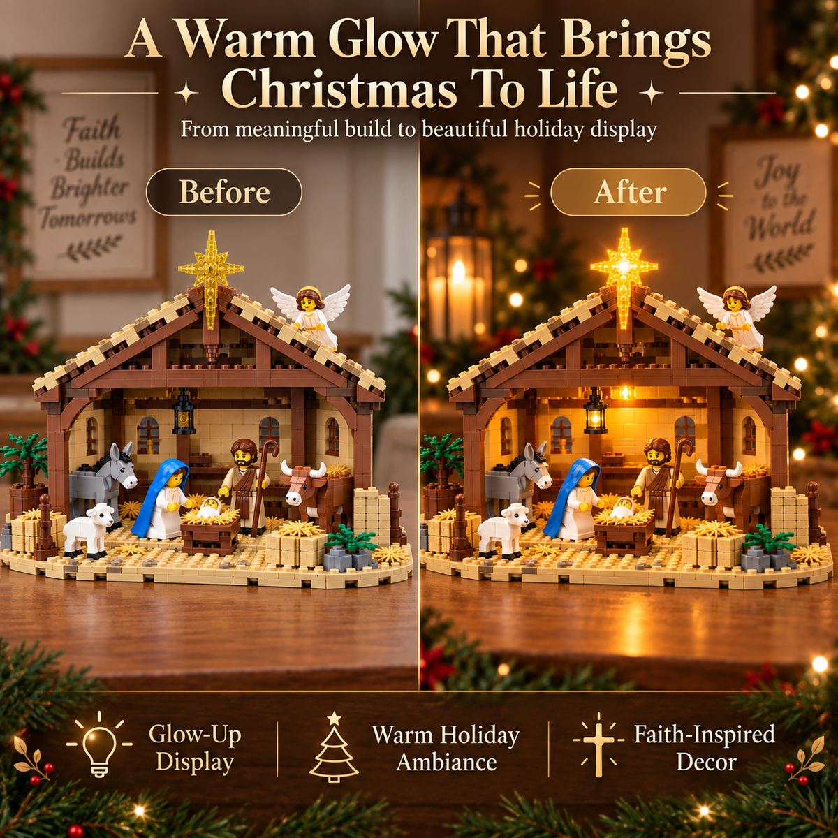 ⏳ Last Day 49% OFF🌟🧱Build The Christmas Story – Nativity Scene Building Block Set