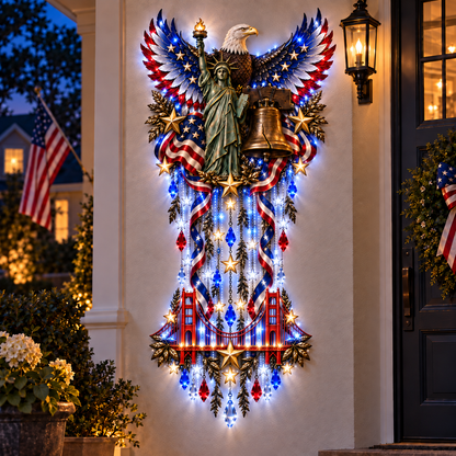 🔥🇺🇸 American Pride Starfall™ – Eagle, Liberty & Stars LED Wall Light