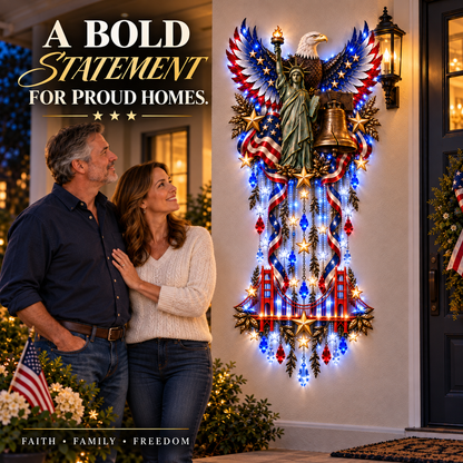🔥🇺🇸 American Pride Starfall™ – Eagle, Liberty & Stars LED Wall Light