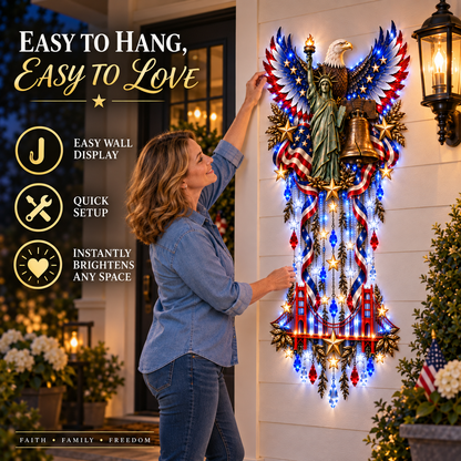 🔥🇺🇸 American Pride Starfall™ – Eagle, Liberty & Stars LED Wall Light