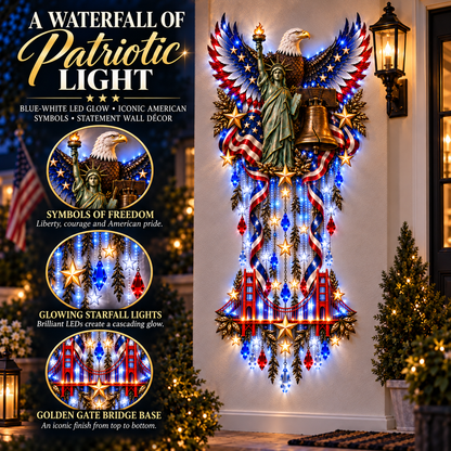 🔥🇺🇸 American Pride Starfall™ – Eagle, Liberty & Stars LED Wall Light