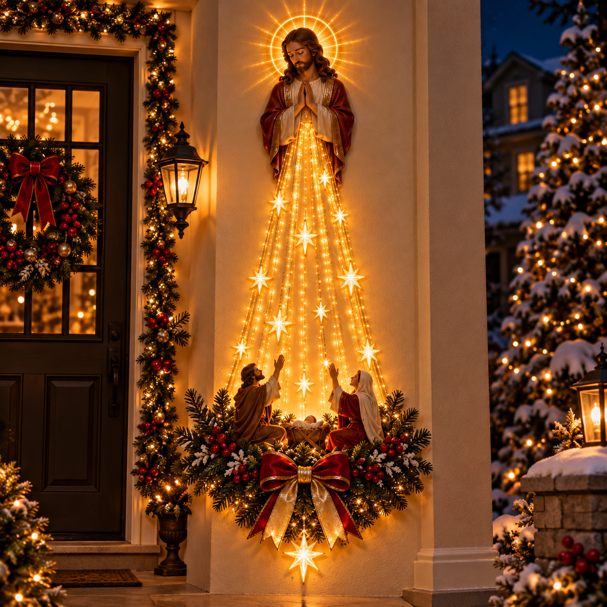 🔥 Last Day 49% OFF 🔥 Bethlehem Starfall Prayer Light™ – Lighted Nativity Christmas Wall Decor