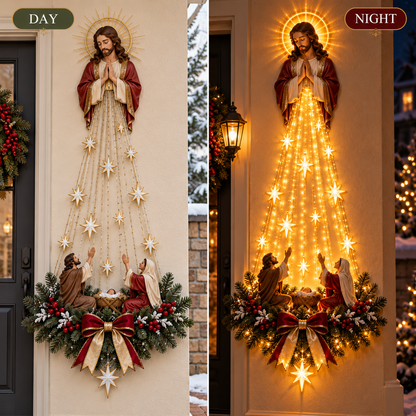 🔥 Last Day 49% OFF 🔥 Bethlehem Starfall Prayer Light™ – Lighted Nativity Christmas Wall Decor