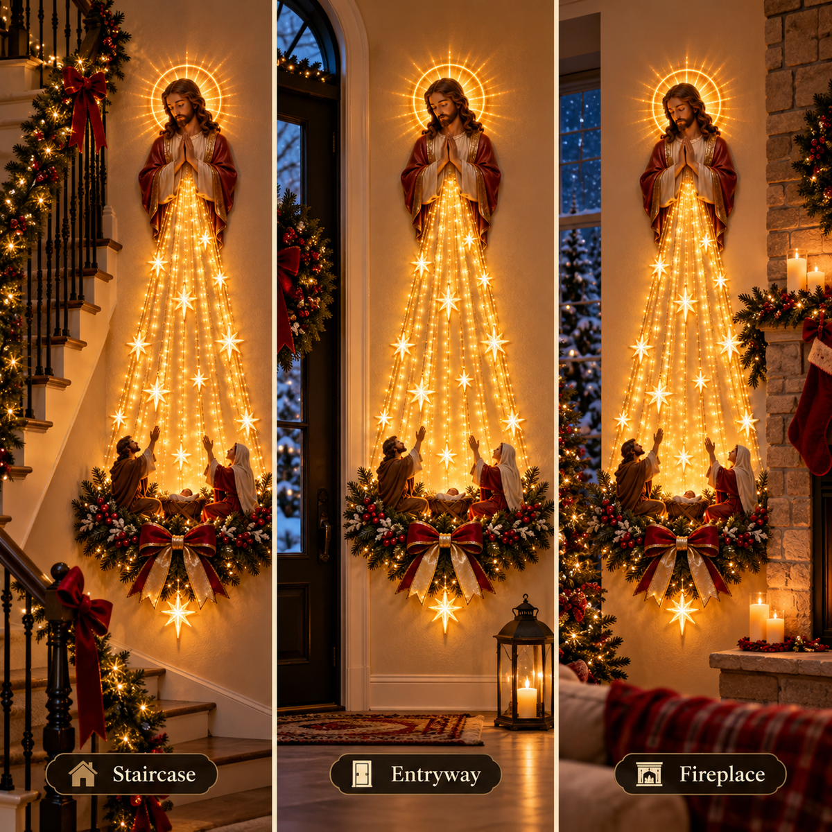 🔥 Last Day 49% OFF 🔥 Bethlehem Starfall Prayer Light™ – Lighted Nativity Christmas Wall Decor