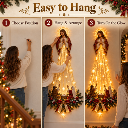 🔥 Last Day 49% OFF 🔥 Bethlehem Starfall Prayer Light™ – Lighted Nativity Christmas Wall Decor