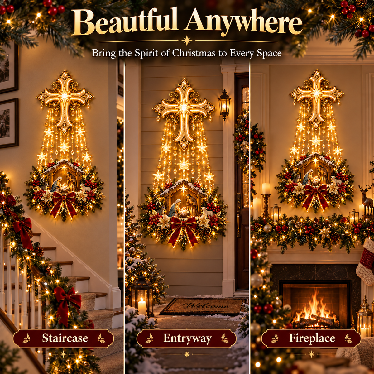 🌟✝️ Holy Cross Starfall™ – Let the Light of Bethlehem Fill Your Home