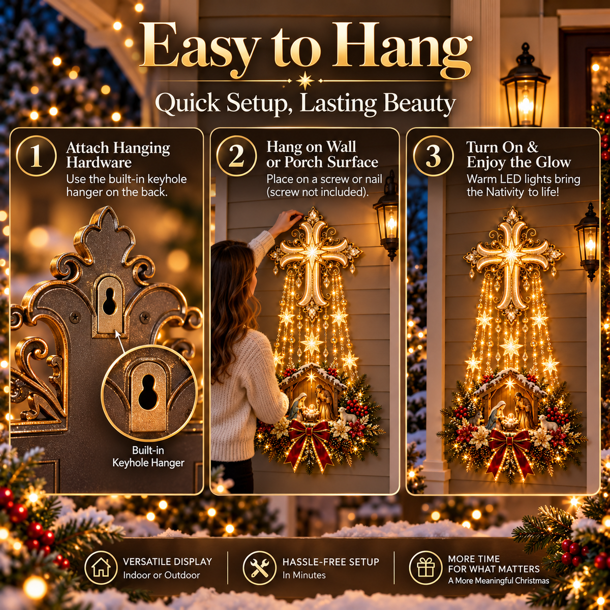 🌟✝️ Holy Cross Starfall™ – Let the Light of Bethlehem Fill Your Home