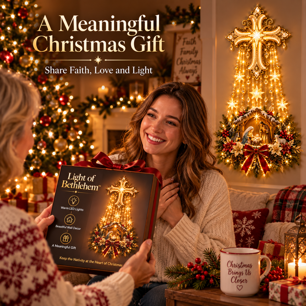 🌟✝️ Holy Cross Starfall™ – Let the Light of Bethlehem Fill Your Home