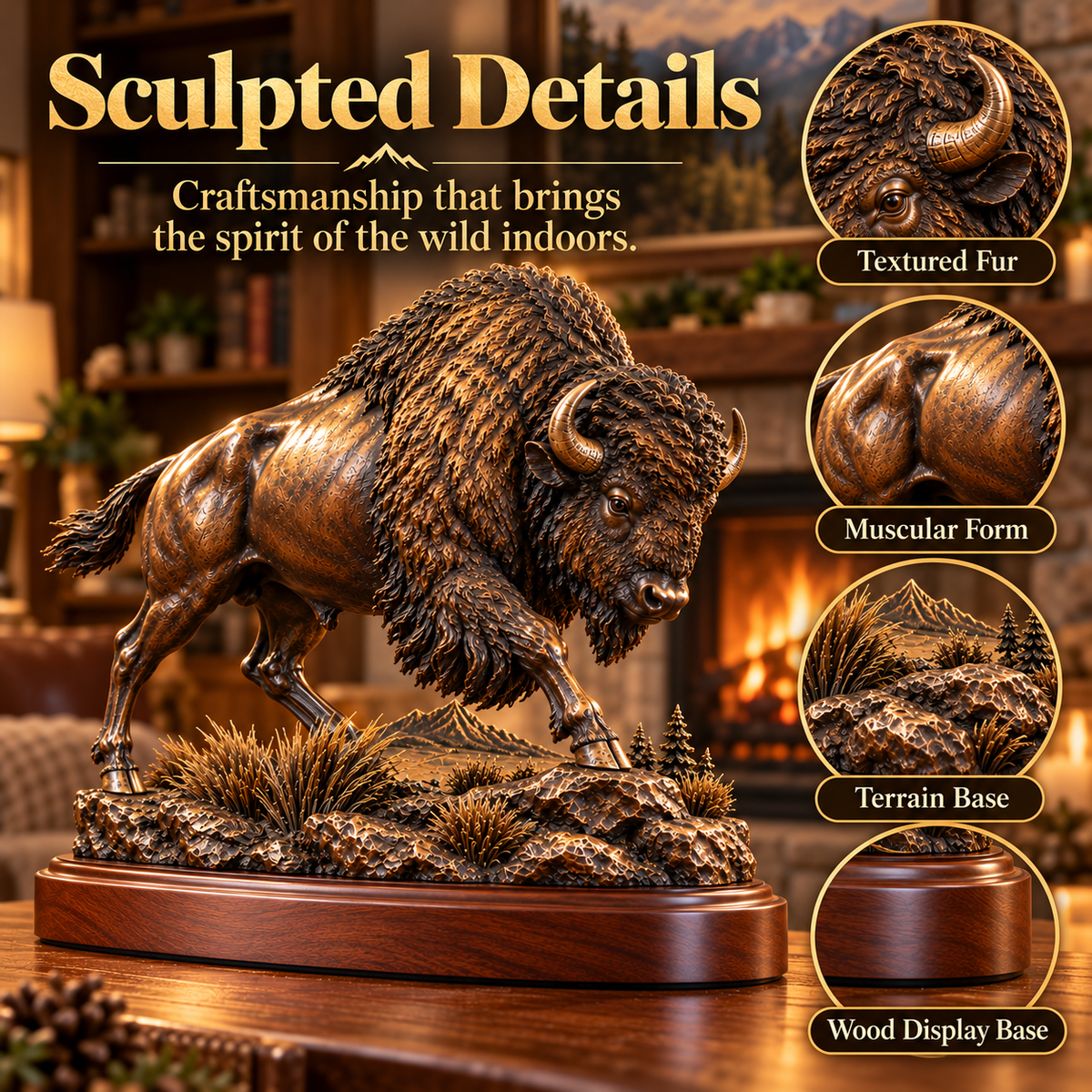 🔥 Christmas Sale 49% OFF 🔥 Frontier Bison™ – Bring the Spirit of the American West Home 🦬
