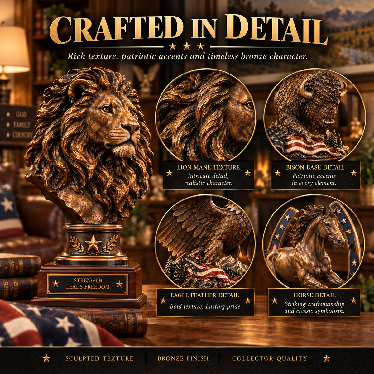 🇺🇸 American Spirit Collection™ Patriotic Bronze Wildlife Collection