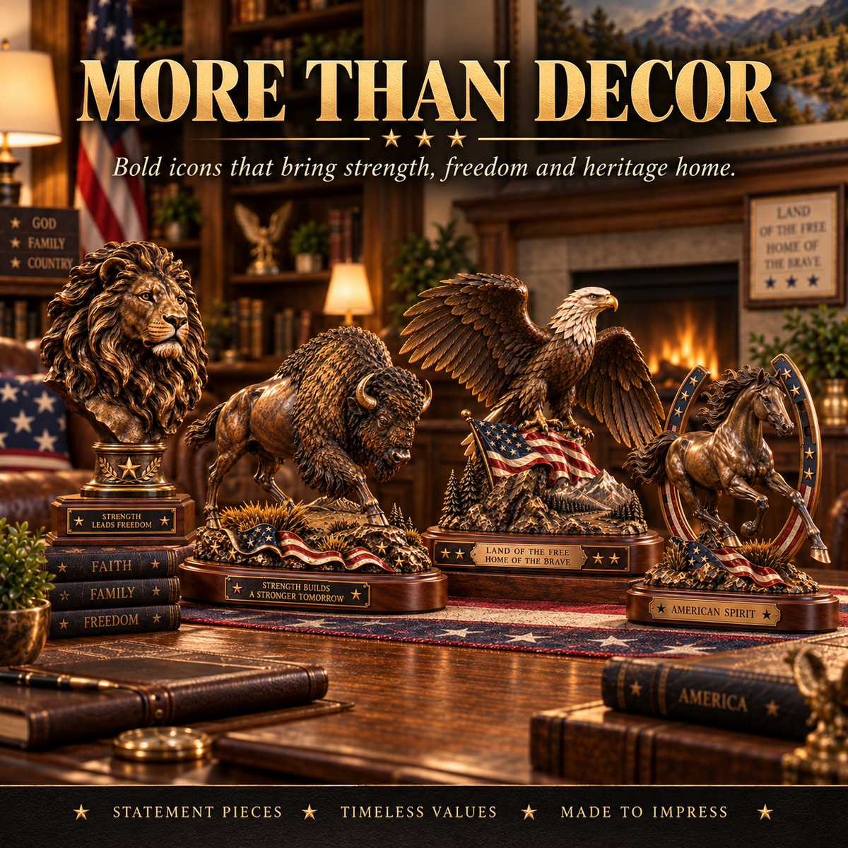 🇺🇸 American Spirit Collection™ Patriotic Bronze Wildlife Collection