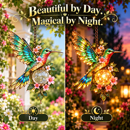 🐦❤️ Garden Bird Glow™ – Solar Hummingbird & Cardinal Hanging Light ✨