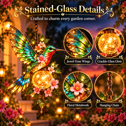 🐦❤️ Garden Bird Glow™ – Solar Hummingbird & Cardinal Hanging Light ✨