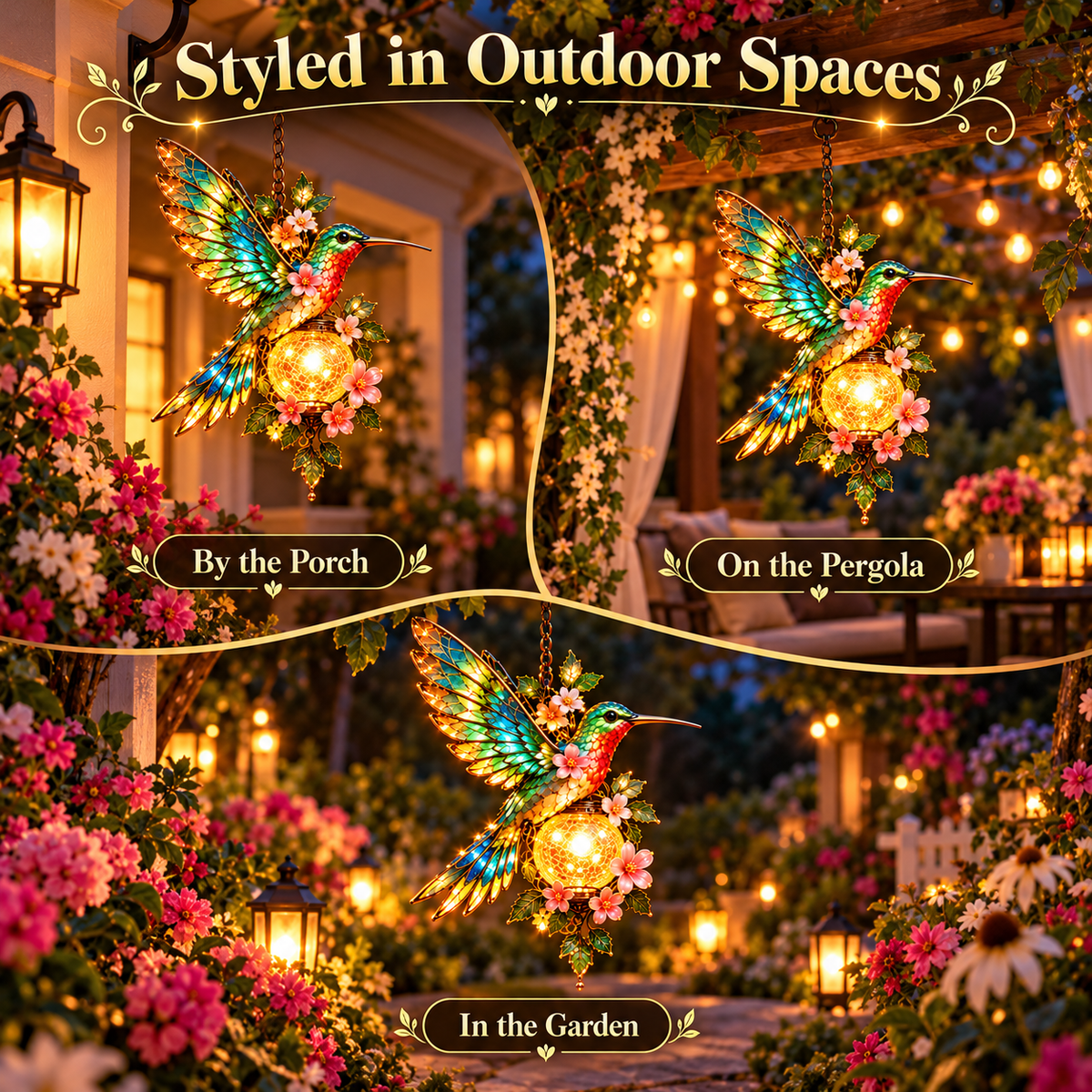 🐦❤️ Garden Bird Glow™ – Solar Hummingbird & Cardinal Hanging Light ✨