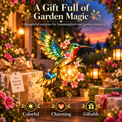 🐦❤️ Garden Bird Glow™ – Solar Hummingbird & Cardinal Hanging Light ✨