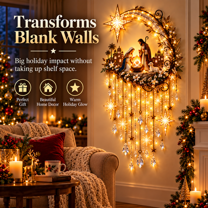 🎄 Holiday Sale 49% OFF 🎄 Nativity Moon Starfall Wall Light™ – Lighted Christmas Wall Decor ✨