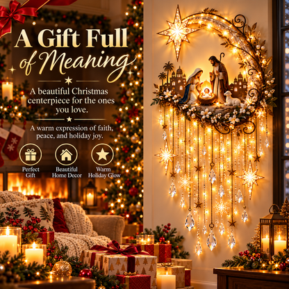 🎄 Holiday Sale 49% OFF 🎄 Nativity Moon Starfall Wall Light™ – Lighted Christmas Wall Decor ✨