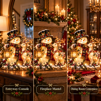 🎁 49% OFF Ends Today ☃️🦌 Snowman & Reindeer Glow™ – Lighted Christmas Tabletop Centerpiece ✨