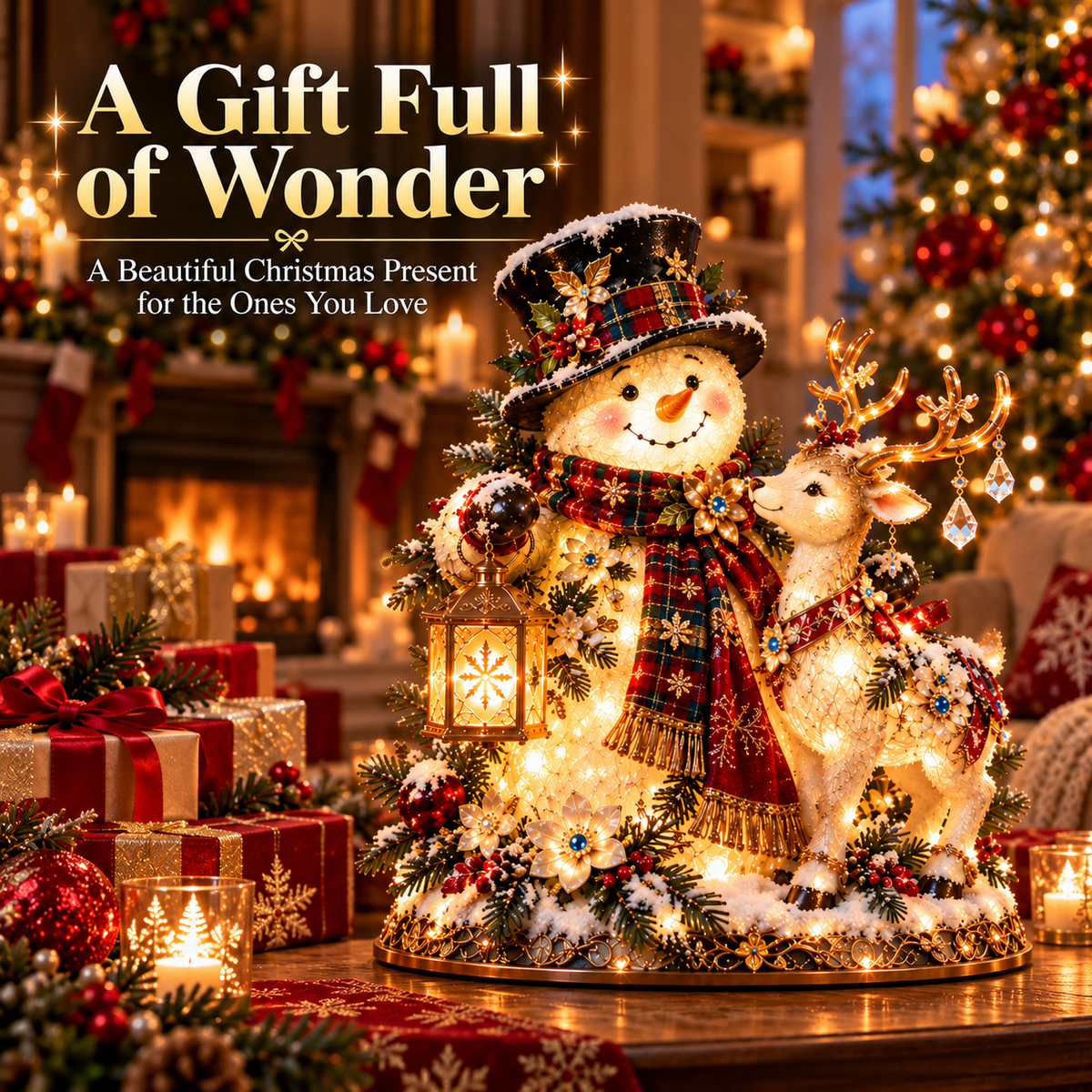 🎁 49% OFF Ends Today ☃️🦌 Snowman & Reindeer Glow™ – Lighted Christmas Tabletop Centerpiece ✨