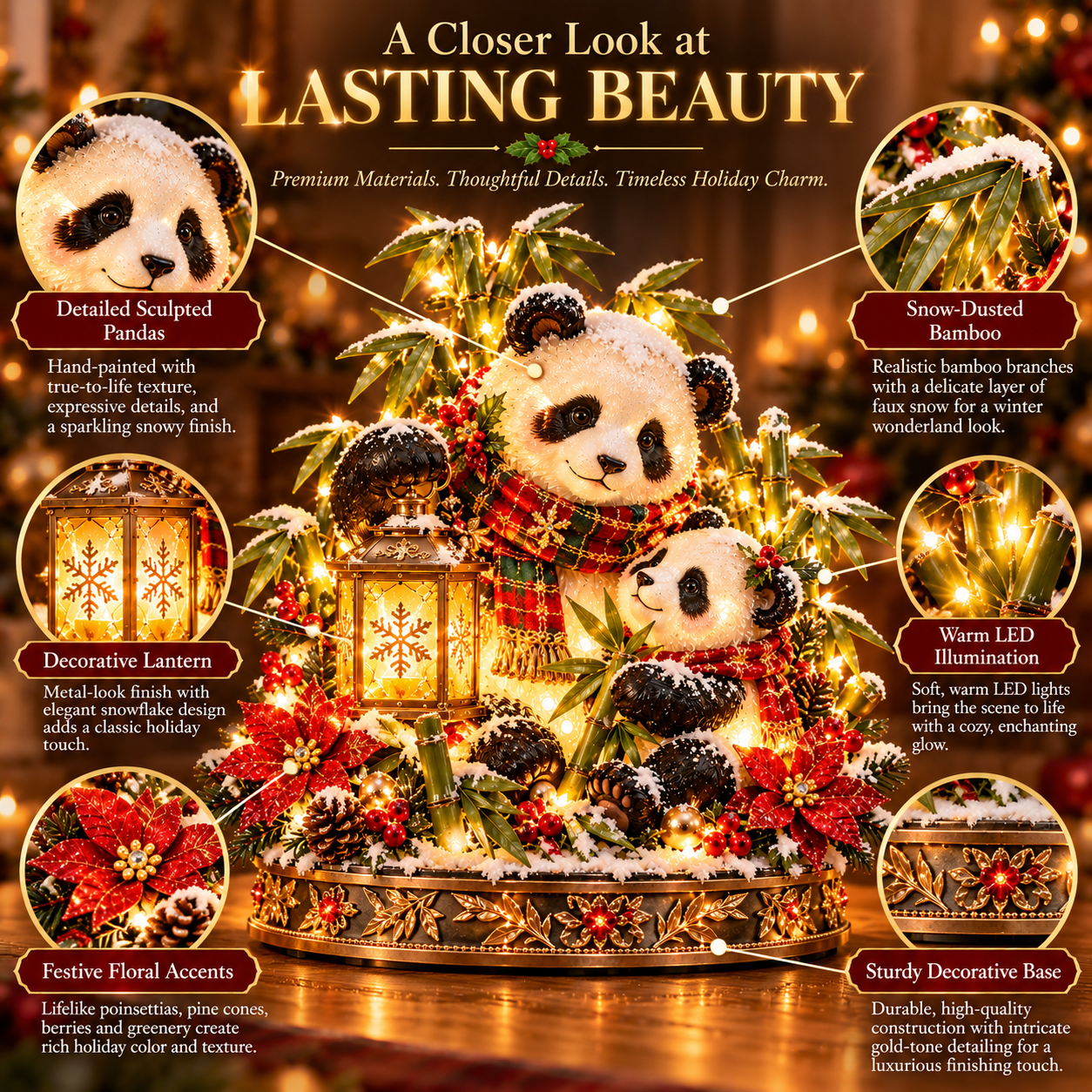 Panda Family Christmas Glow detailed product features