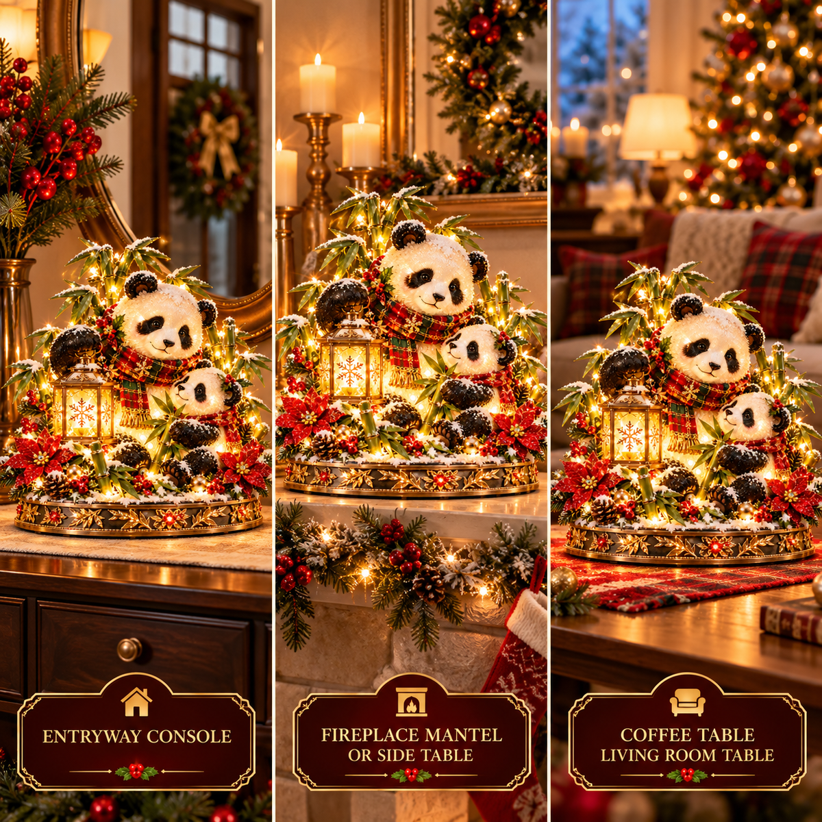 🎁 49% OFF Ends Today 🐼 Panda Family Christmas Glow™ – Lighted Parent & Cub Holiday Centerpiece ✨
