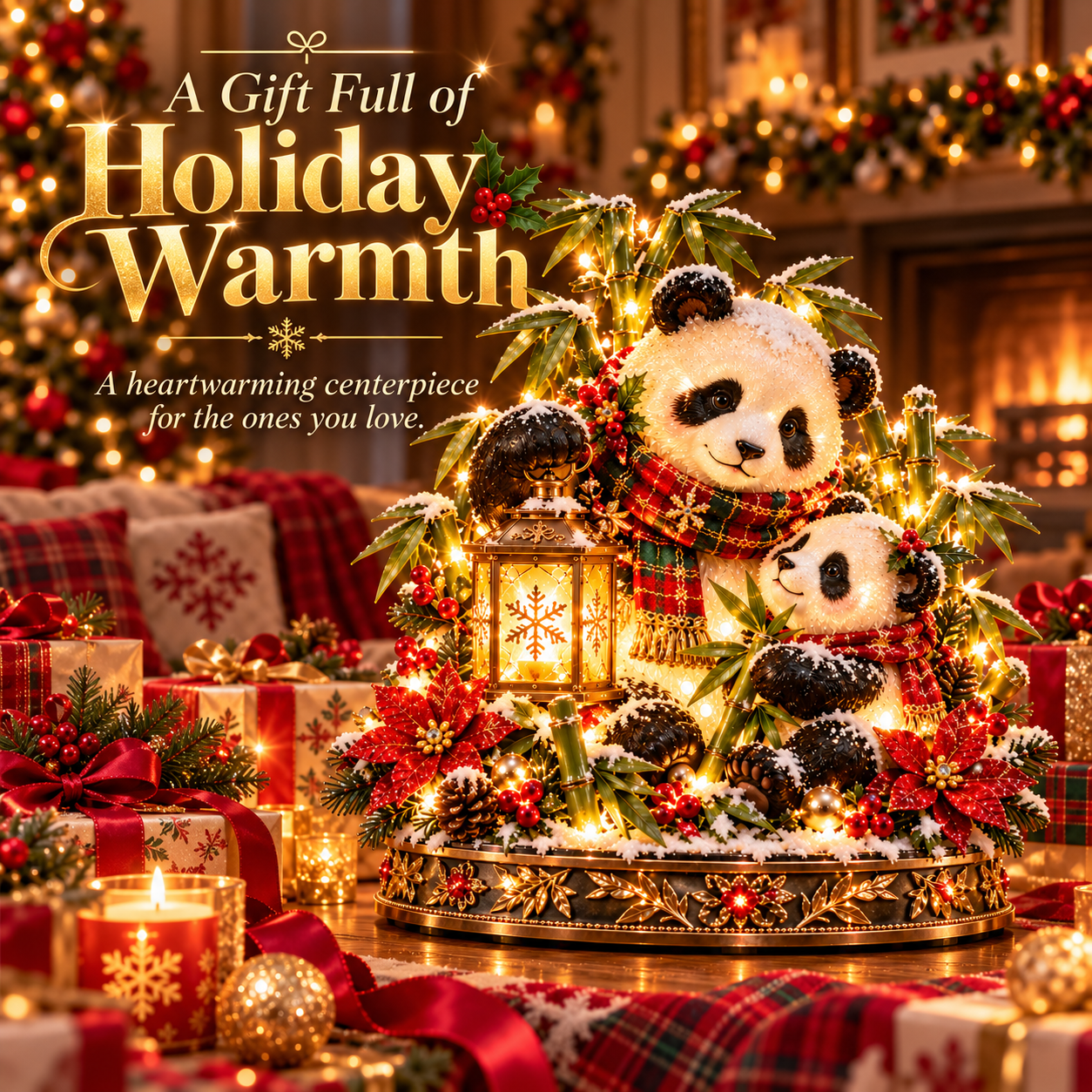 Panda Family Christmas Glow gift and holiday lifestyle