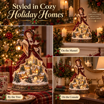 Last Day 49% OFF 🎄 Victorian Caroler Christmas Glow™ – Lighted Village Lady Tabletop Decor