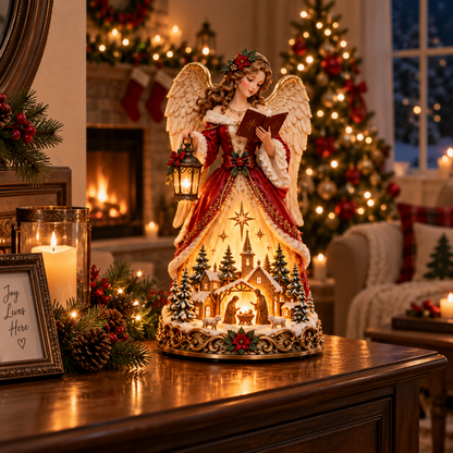 🔥 Last Day 49% OFF 👼✨ Angel Christmas Caroler Lamp™ – Lighted Nativity Village Tabletop Decor
