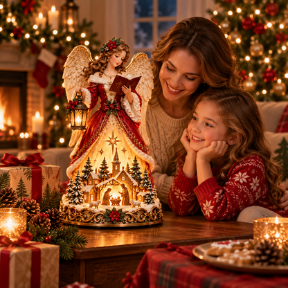 🔥 Last Day 49% OFF 👼✨ Angel Christmas Caroler Lamp™ – Lighted Nativity Village Tabletop Decor